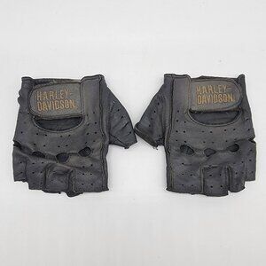 Vintage Harley Davidson Riding Gloves Women's Size M Black Genuine Leather